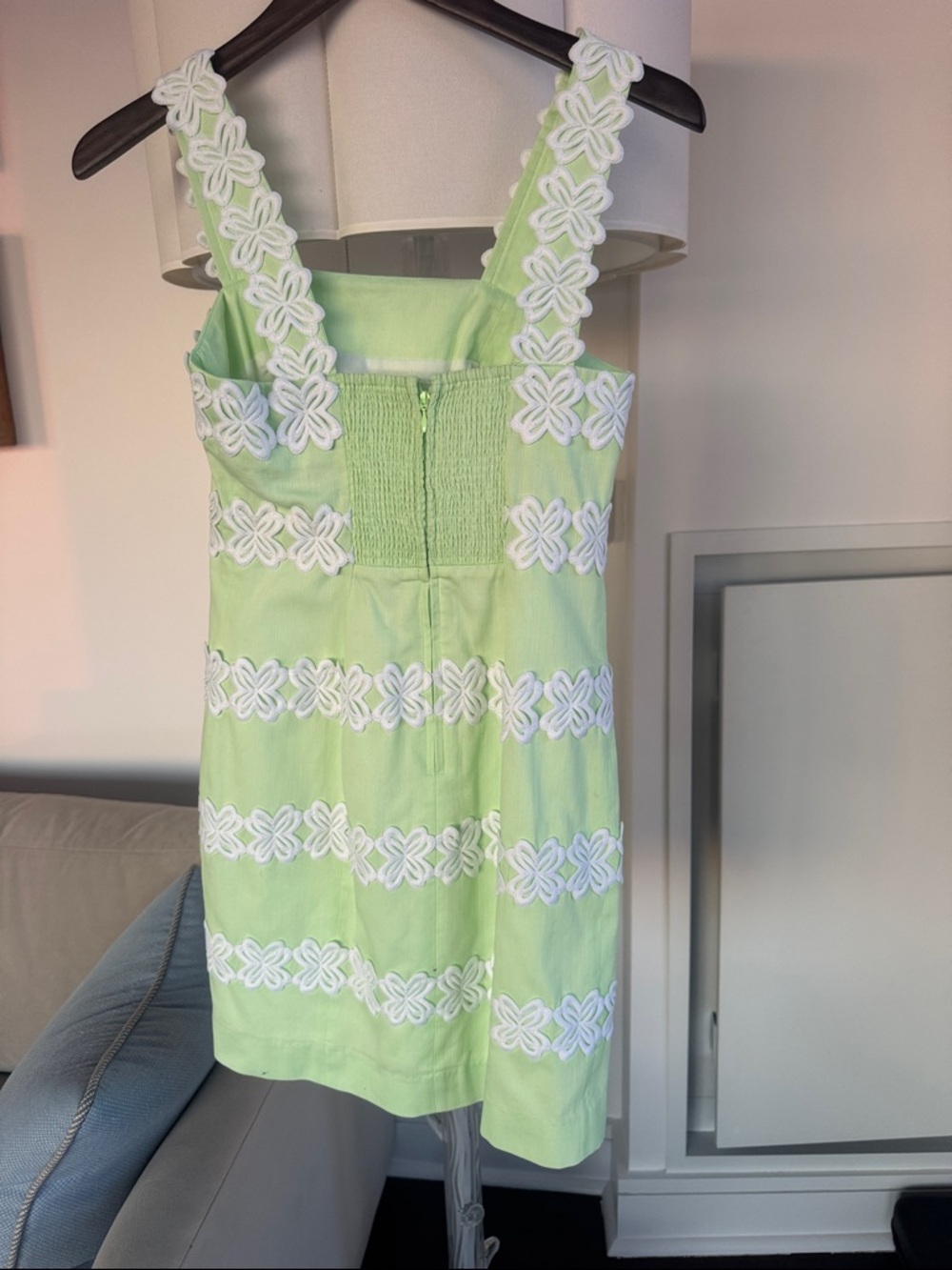Lilly Pulitzer Lime Green and White Floral Appliqué Midi Dress - Picture 2 of 2
